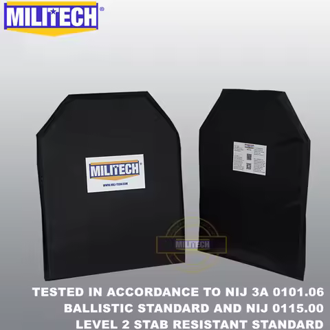 MILITECH 11 x 14 Shooters Cut NIJ Level 3A NIJ 0115.00 Level 2 Stab Resistant Bulletproof Plate Aram