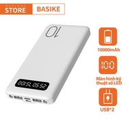【BASIKE】Powerbank 10000mah/20000mah BASIKE asli Micro USB atau Tipe C Input ganda USB Keluaran ganda Dengan tampilan daya LED