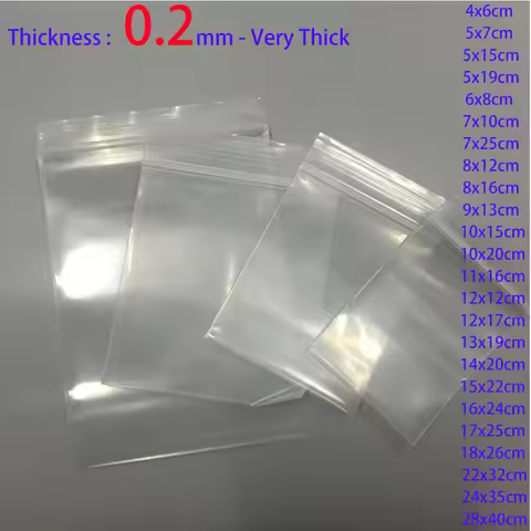 Thick Transparent Zip Lock Plastic Bag Zipper Self Sealing Ziplock Zip Zipped Lock Reclosable Poly B