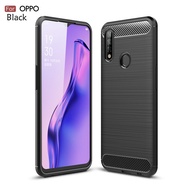 Carristo Oppo A31 Back Case Cover Carbon Fiber Brushed TPU Silicone Soft Casing Phone Mobile Housing