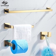Bathroom Hardware Set Gold Polish Bathrobe Hook Towel Rail Bar Rack Bar Shelf Tissue Paper Holder Bathroom Accessories g