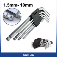9Pcs 1.5mm-10mm Durable Wrench Ball Point Allen Hex Key Set Metric Type Ball Point Hex Allen Key A-K