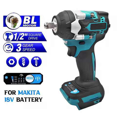 18V Brushless 1500W 1800N.M Torque 1/2" Impact Wrench Fit for Makita 18V Battery