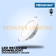 [9W/12W/15W/24W] Megaman Recessed Downlight With SIRIM Round LED Downlight Lampu Siling LED Downligh