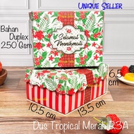 MERAH R3A Snack Cake Box contains 10 pcs Size 13.5x10.5x6.5 cm TROPICAL RED DUPLEX Lace Motif Box Br