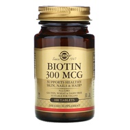 Solgar,Biotin,300 mcg,100 Tablets [Support Healthy Skin, Hair & Nail].Vegan and Halal USA