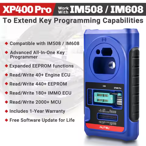 Autel XP400PRO keys program and the chip programmer work with the MaxiIM IM608/IM508 S/IM608PRO II