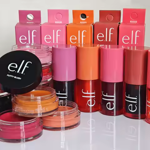 Elf New Cosmetics 3-in-1 All-in-One Makeup Stick Lips Cheeks Liquid Blusher Shapes Facial Contours C