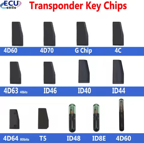 Auto Transponder Remote Car Key Blank Chip 4D ID40 ID44 ID46 ID63 40Bits/80bits ID48 ID60 Glass ID70