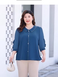 áo kiểu tay lỡ quý cô đính cúc chuỗi ( thời trang bigsize vicky.g - anitagreen) n01-623