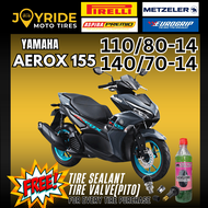 YAMAHA AEROX 155 tire SET (110/80-14 & 140/70-14) PIRELLI ASPIRA EUROGRIP METZELER