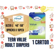 Tena Value Adult Diapers (Tape)-L 10pcs - 8 Packs