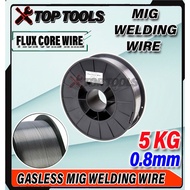Mig Gasless Wire 5kg 0.8mm 1 Roll Flux-Cored MIG Welding Wire 5kg (Silver) Can Use For Every Mig Wel