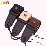 Linn Electric Guitar Strap Acoustic Folk Guitarra Vintage Pentagram Guitar Straps with Pick Pocket (Without pick)