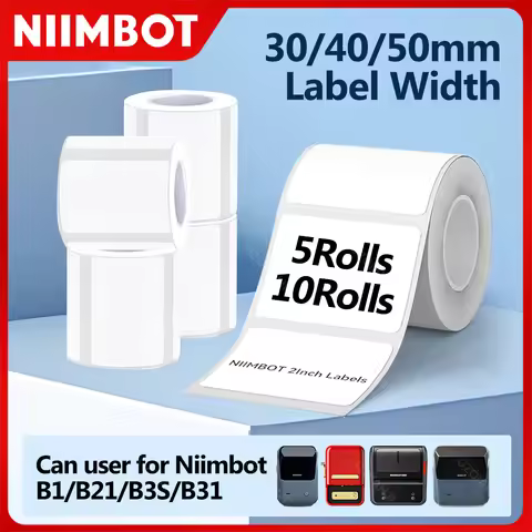 5/10 Rolls NiiMBOT White Thermal Sticker Label Self-adhesive Waterproof Labels Paper For Niimbot B1 