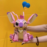 Compatible with Lego 43257 Disney Series Pink Angel Stitch Big Eyes Assembled Building Block Toy Gif