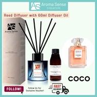 Aroma Sense COCO Scent Aromatherapy Reed Diffuser (60ml), use for Aromatherapy - Spa - Home - Kitche