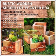 Rustic box wooden succulent pot decorative plant rack 5 - 7 x 7 x 7 cm - 7 x 7 x 7 cm