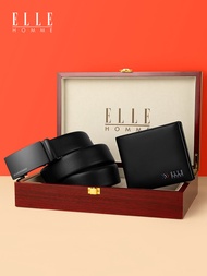ELLE HOMME | กระเป๋าสตางค์ชายแบบล็อคอัตโนมัติและเข็จหนัง