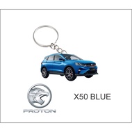 proton x50 blue keychain 2d x50 biru