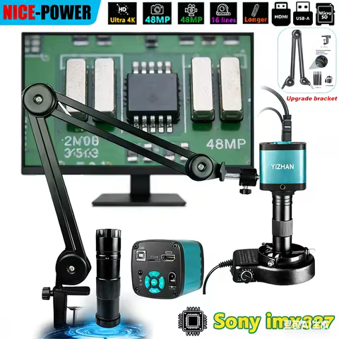 NICE-Power 48MP 4K Digital Microscope,Ultra High Resolution HDMI USB Microscope Camera 150X Lens for