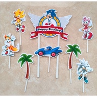 Sonic Super Sonic themed cake topper birthday cake decoration