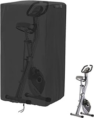 Rilime Folding Exercise Bike Cover - Dustproof Stationary Bike Storage Cover Foldable Indoor Spin Bike Cover,56H x 22 x 20(Black)