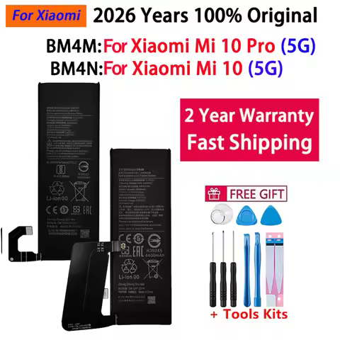 New For Xiao mi Original Battery For Xiaomi Mi 10 / Mi 10 Pro 5G Mi10 Pro 5G Version BM4M BM4N Phone