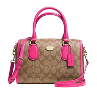 กระเป๋าถือ COACH ของแท้ มือ 1 ทรงหมอน Coated canvas ลาย Signature สายหนังแท้ มีสายยาว รุ่นหายาก CCOA