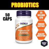 NOW Probiotic-10 25 Billion 50 / 100 Veg Capsules Healthy Digestion Immune Support Now Foods