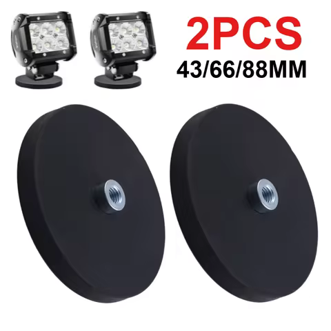 2PCS 43/66/88mm M6/M8 Convex Thread Magnetic Base Mount Bracket Clamp LED Work Light Bar Holder SUV 