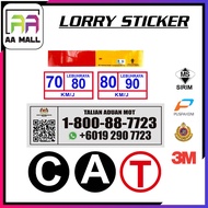 Lorry Sticker PUSPAKOM JPJ Pass 3M Side marking SIRIM Reflective, 70/80 KM/J, 80/90 KM/J, C, A, T, T