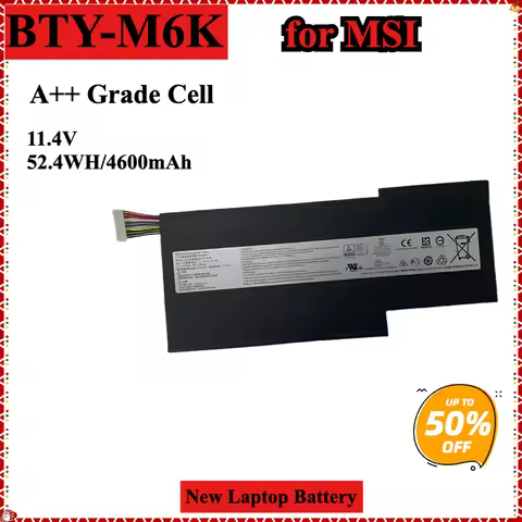 BTY-M6K Battery for MSI MS-17B4 MS-16K3 GF63 Thin 8RD 8RC GF75 3RD 8RC 9SC GF65 9SE SX 10SDR