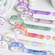100 Pcs/Roll Loving Heart Washi Tape Decorative Masking