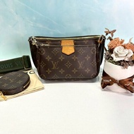 LV Pochette 綠帶五合一麻將包