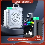 Mini BT Speaker Smart Wireless Portable Speaker with Touchscreen & LED Lights BT5.4 Speaker for Home