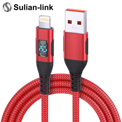USB A to Lightning Cable with LED Display Step Synchronizer for iPhone 14 pro Max 12 Mini 11 pro 11 