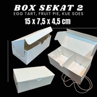 [20pcs] 2-Section Cake Box, Egg Tart, Fruit Pie 15x7.5x4.5cm