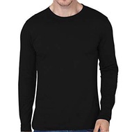 Plain T-shirts - 100% Cotton T-Shirt Black Long Sleeve (UNISEX) | T-shirt Kosong Hitam Lengan Panjang