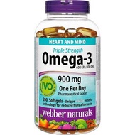 webber-三倍強度 Omega-3（900 毫克 EPA/DHA）200 粒軟膠囊	625273052985