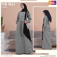 Nibras Gamis NB B47 Latest 2021 Long Dress Muslimah Nibras NB B47 Premium Gamis Syar'i Simple NB B47