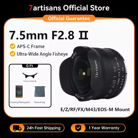 7artisans 7.5mm F2.8 Mark II Ultra Wide-Angle Fisheye Manual Lens for Sony E Fuji XF Nikon Z Micro M