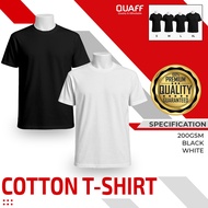QUAFF T-shirt CVC Cotton Tshirt 200gsm Small | Medium | Large | XLarge (white & black) Unisex Sizing