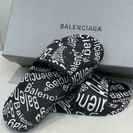 Balenciaga 女裝 黑白塗鴉印花拖鞋 EUR36 I387PE