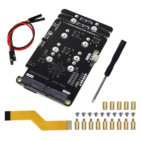 Freenove Quad / Dual M.2 NVMe SSD HAT for Raspberry Pi 5, M.2 Adapter AI HAT 4 / 2 Slots NAS Kit, PC