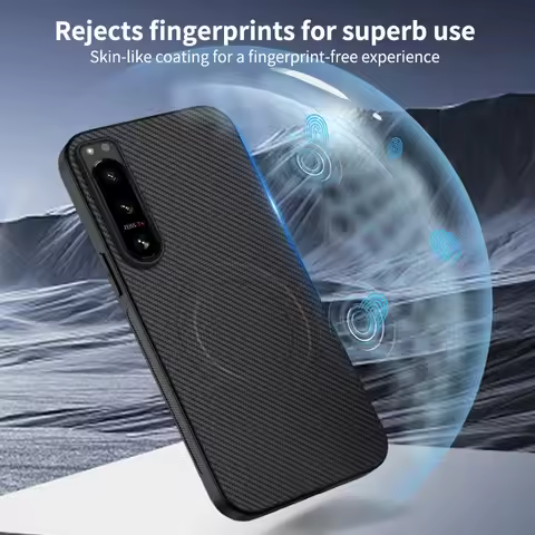 Luxury Matte Magnetic Wireless Charge Case For Sony Xperia 1III 1 VI VII 5II 5III Carbon Fibre Armor
