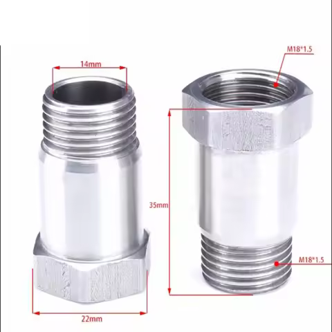 1PCS M18x1.5 O2 Oxygen Sensor Adapter 35mm Stainless Steel Connector Test Pipe Extension Adapter Uni