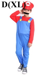 KD3 ชุดเด็ก ชุดมาริโอ มาริโอ มาริโอ้ Dress for Children Mario Suit Super Mario Costume Party Game Cosplay Fancy Fancy Outfit