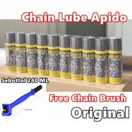 Original Apido Chain Lube Spray Minyak Rantai Biasa O-ring X-ring Motor Dan Basikal /minyak Cuci Rantai/ RK / PROTAPER