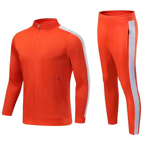 Halloween Tracksuit Men's Sportswear Jacket Orange Tracksuit Football Training Set Long Sleeve Stand